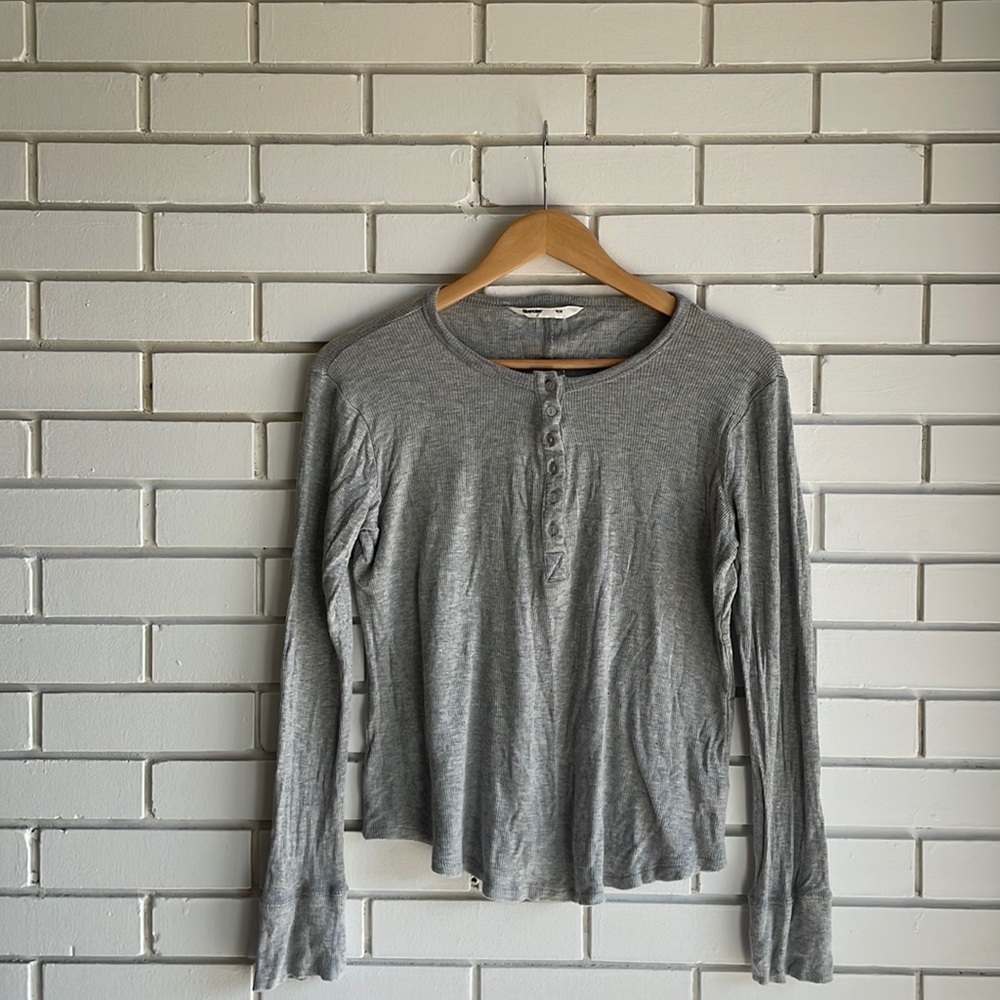 Bluenotes  | Gray Button Up Long Sleeve